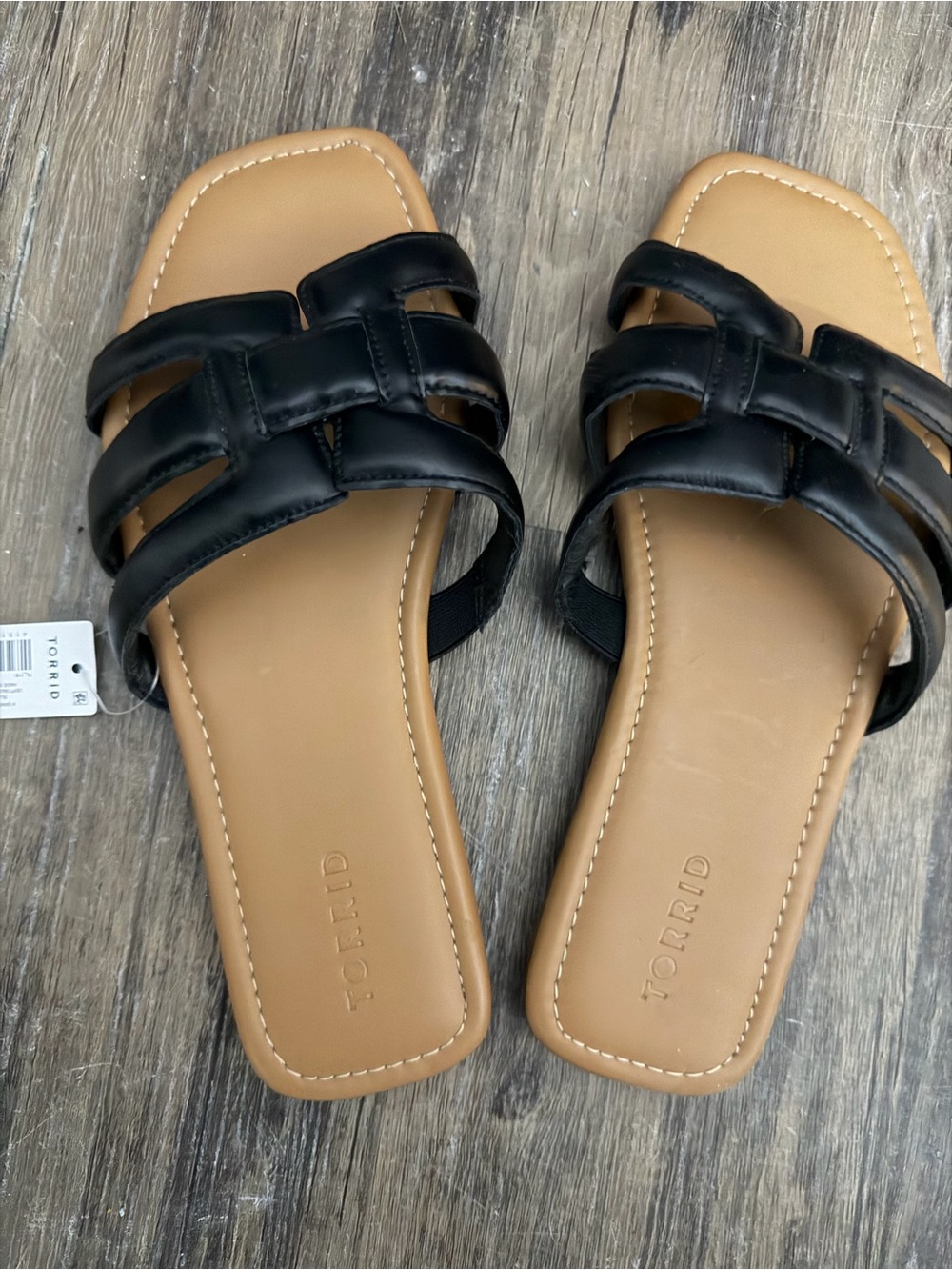 Torrid Black Strappy Slide Sandals 9.5